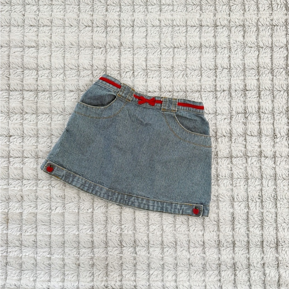 Gymboree Girls Denim Apple Prep School Skirt